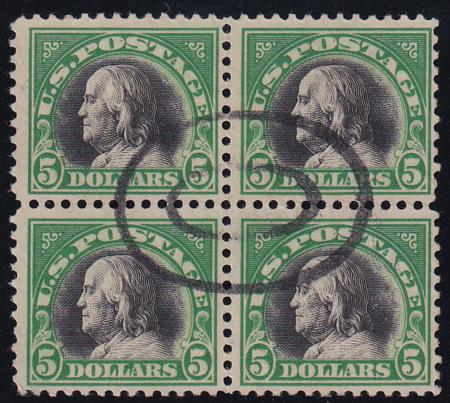 US 524 Washington / Franklin Used F-VF Neatly Cancelled Block