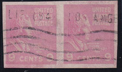 US 814 Used VF Counterfeit Pair "Anore Frodel" Fargeuy Stamped On Reverse