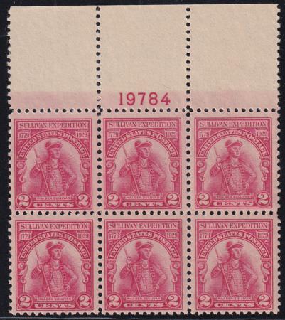 US 657 NH F-VF Top Plate Block Perf Dimple