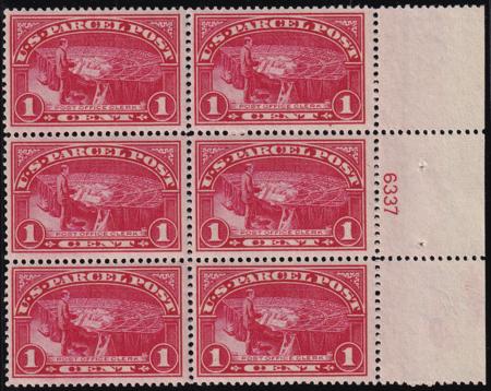 US Q1 Parcel Post NH VF-XF Plate Block PSE Cert