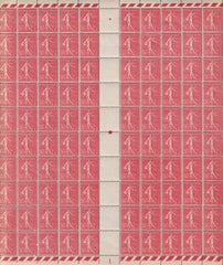 France 146 (Yv 199) Marseille Postal Forgery. Full Sheet W/ Cert.