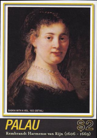 US 859 Trust Territories Palau NH VF Rembrandt S/S