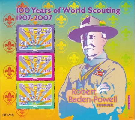 US 875 Trust Territories Palau NH VF Scouting Centenary M/S