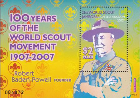 US 876 Trust Territories Palau NH VF Scouting Centenary S/S