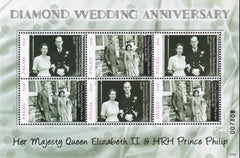 US 890a Trust Territories Palau NH VF QE II's 60th Anniversary M/S Of 3 Pairs