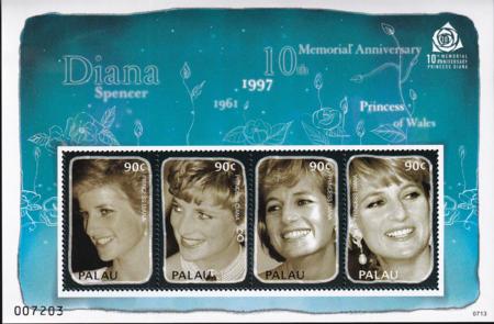 US 895 Trust Territories Palau NH VF Princess Diana M/S