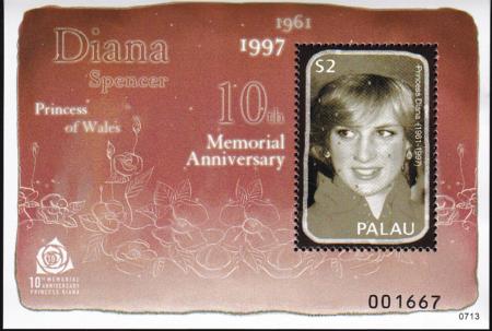 US 896 Trust Territories Palau NH VF Princess Diana S/S