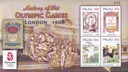 US 932 Trust Territories Palau NH VF Beijing Olympics M/S