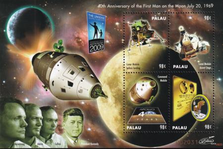 US 993 Trust Territories Palau NH VF Man On The Moon Sheet