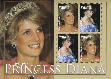 US 1010 Trust Territories Palau NH VF Princess Diana Sheet
