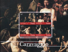 US 1023 Trust Territories Palau NH VF Caravaggio Sheet Of 4