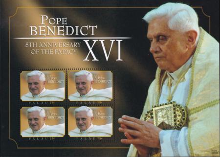 US 1025 Trust Territories Palau NH VF Pope Benedict Sheet