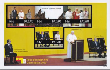 US 1037 Trust Territories Palau NH VF Pope Benedict Visits Sheet
