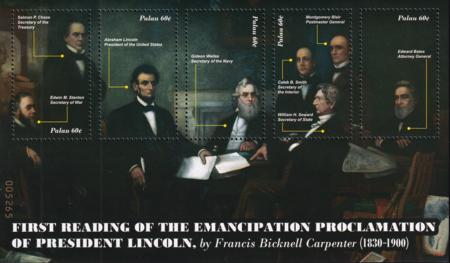 US 1059 Trust Territories Palau NH VF Lincoln Proclamation Sheet