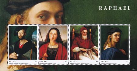 US 1108 Trust Territories Palau NH VF Raphael Paintings Sheet
