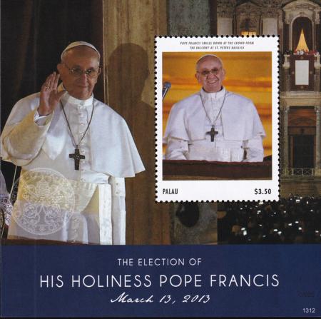 US 1150 Trust Territories Palau NH VF Election Of Pope Francis S/S