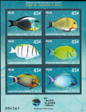 US 1222 Trust Territories Palau NH VF Fish Sheet