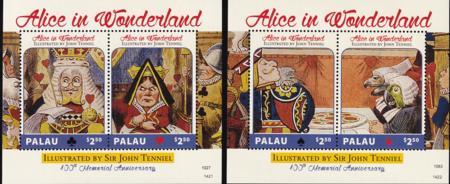 US 1225-26 Trust Territories Palau NH VF Alice In Wonderland S/S