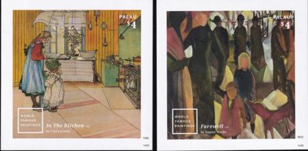 US 1244-45 Trust Territories Palau NH VF World Famous Paintings S/S