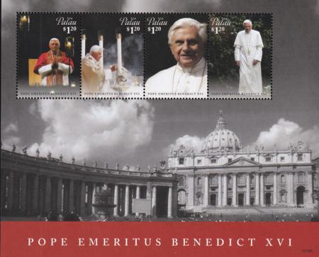 US 1258 Trust Territories Palau NH VF Pope Benedict XVI Sheet