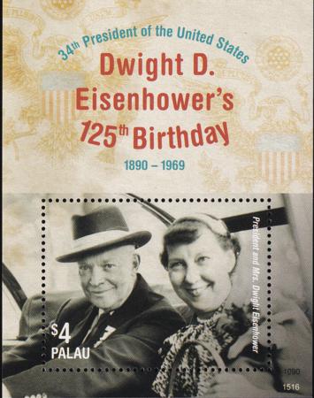 US 1286 Trust Territories Palau NH VF Eisenhower's S/S