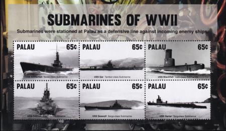 US 1303 Trust Territories Palau NH VF Submarines WWII Sheet