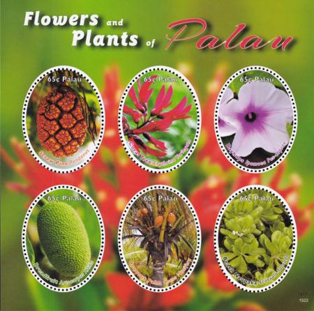 US 1305 Trust Territories Palau NH VF Flowers And Plants Sheet