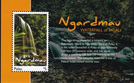 US 1332 Trust Territories Palau NH VF Ngardmau Waterfall S/S