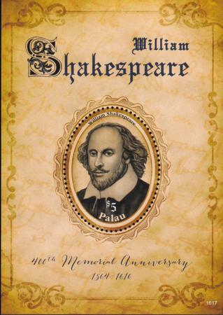 US 1338 Trust Territories Palau NH VF Shakespeare S/S