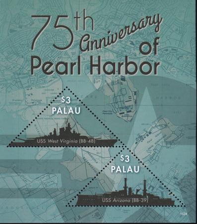 US 1348 Trust Territories Palau NH VF Pearl Harbor S/s Set Of 2