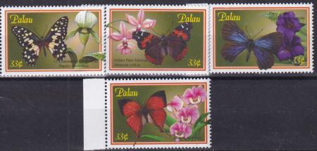 US 594-7 Trust Territories Palau NH VF Butterflies