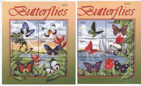 US 598-99 Trust Territories Palau NH VF Butterflies M/S