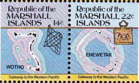 US 42b Trust Territories Marshall Islands NH VF Se-Tenant Pair
