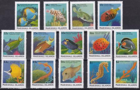 US 168-83 Trust Territories Marshall Islands NH VF Fish Definitives ('88)