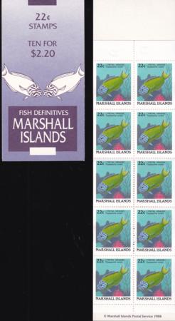 US 173a Trust Territories Marshall Islands NH VF 22¢ Booklet Pane