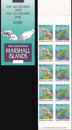 US 173b Trust Territories Marshall Islands NH VF 14/22¢ Booklet Pane