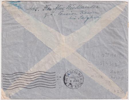 Austria 1936 7th North America Hindenburg Flight to New York
