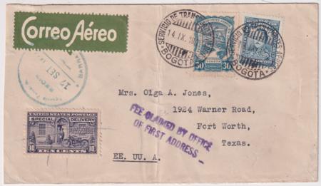 Colombia / US 1927 SCADTA Cover to US with US E12