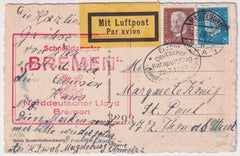 Germany 1929 Bremen Catapult cover to USA