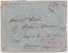 Germany 1895 SS Elbe Ship wreck to Mexico Cover