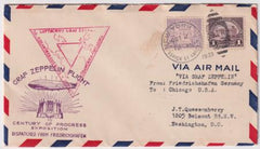 US 1933 Zeppelin Chicago Flight from Friedrichshafen
