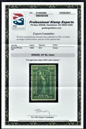 US PR122 Newspaper XF Used Neat Cancel, PSE XF 90 Cert