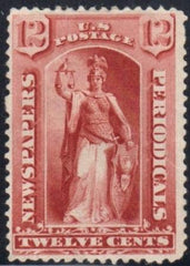 US PR63 Newspaper F-VF Mint Hinged Fresh OG, Neat Paper Remnant