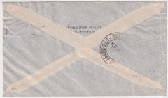 Germany 1934 Commercial Catapult Cover To Rio, Unusual Franking