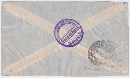 Germany 1935 Commercial Catapult Flight Cover to Rio with Perfin