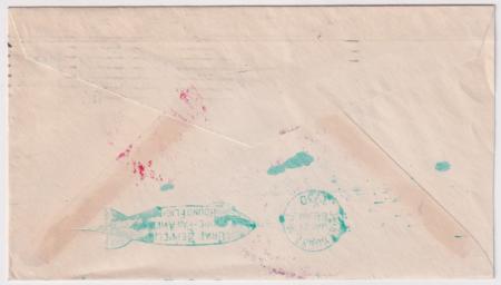 US 1930 C14 (x2)  VF  on Flown Zeppelin Cover to Colorado. Stamp