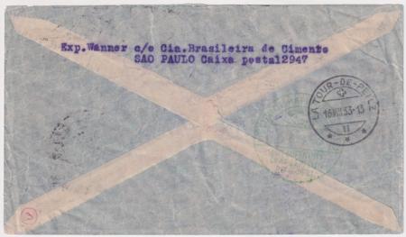 Brazil 1933 4th South America Flight Card to Switzerland