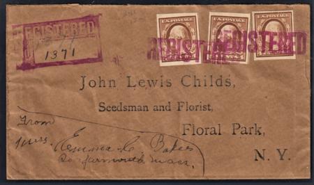 US 346 Washington / Franklin 3 Nice Singles on VF Commercial Cover