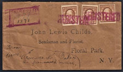 US 346 Washington / Franklin 3 Nice Singles on VF Commercial Cover