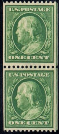 US 385 Washington / Franklin F-VF Mint NH Vertical Pair